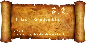 Pittner Konstantin névjegykártya